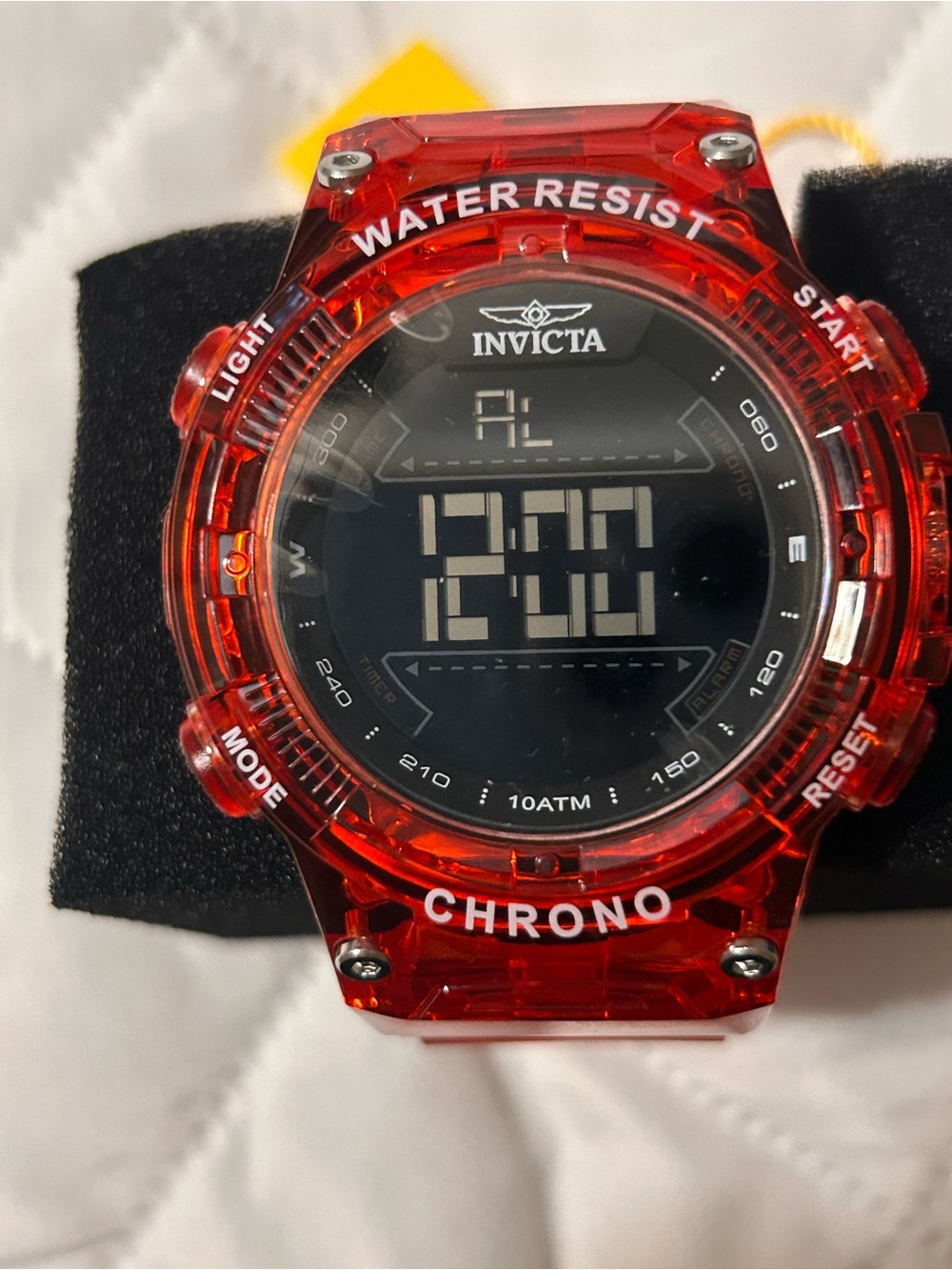 Invicta Red Transparent Digital Chrono Watch
